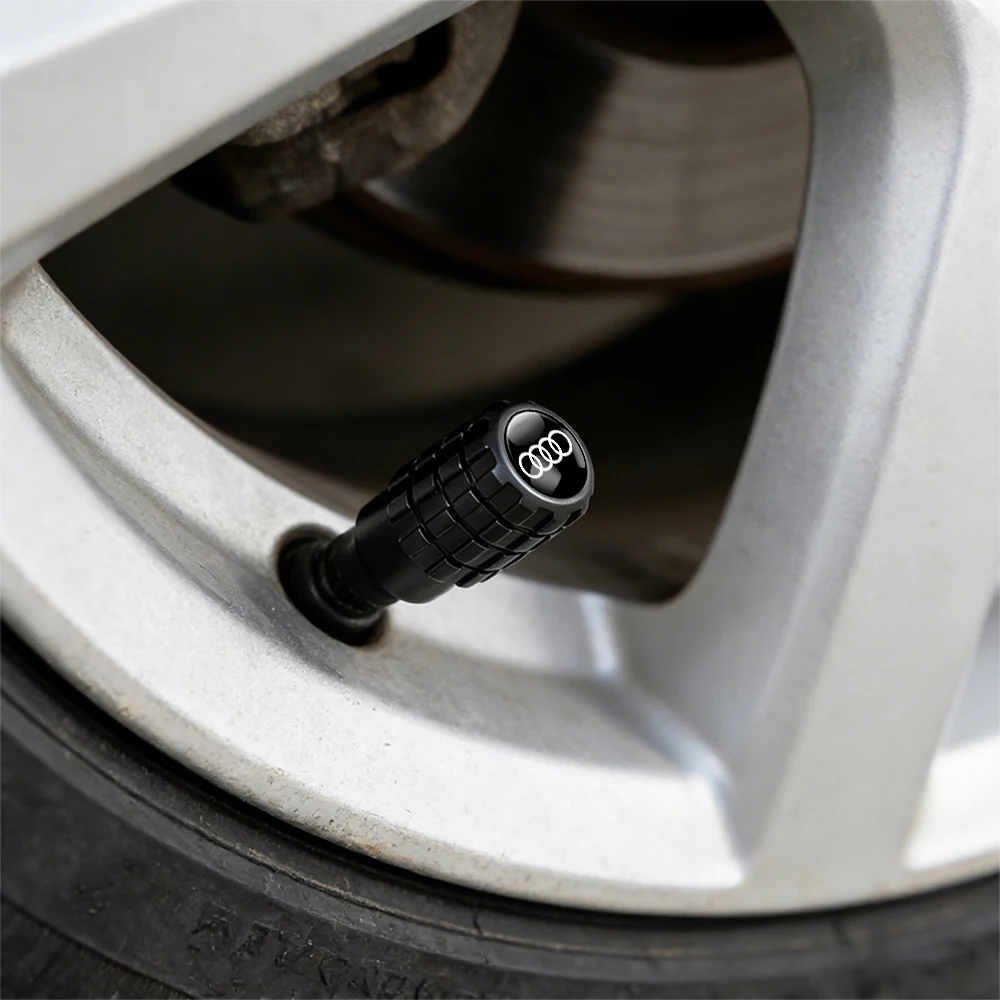 4-Piece Aluminium Gear-Shaped Tire Valve Caps - Stylish Car Accessory