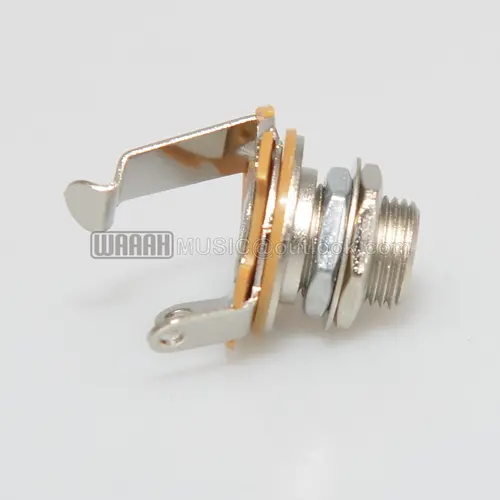 1pcs Electric Guitar Input Jack For Electric Guitar & Bass Guitar 1/4"" (6.35mm) Mono Jack Socket Chrome Nut & Washer - Image 5