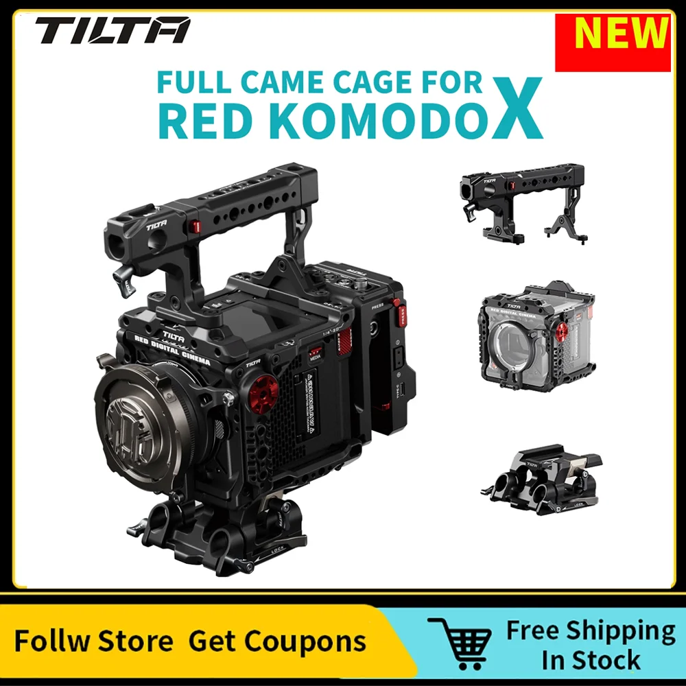 Tilta Full Camera Cage Per Red Komodo X Camera Cage System Ta-T53-Fcc-B Ta-T53-A-B Light Pro Kit Nero