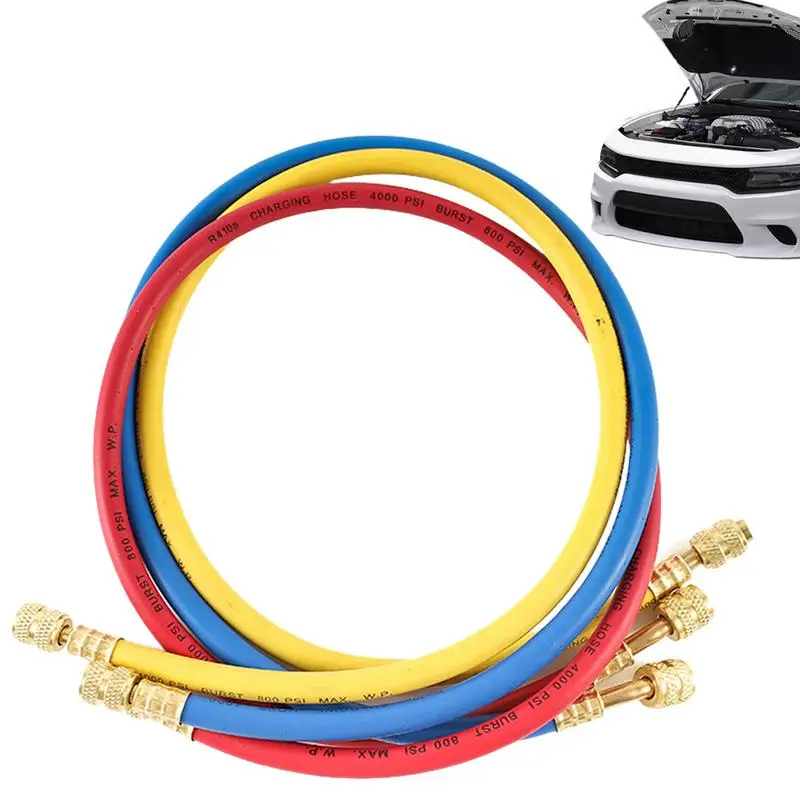 

HVAC Vacuum Hose HVAC Charging Hoses With Low Loss Fittings AC Refrigerant Refrigerant Dispenser Straight Swivel Adapter 800PSI