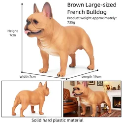 Puppy Simulation Dog Figurine Collection - Corgi, American Bully, Golden Retriever, German Shepherd, Bulldog (Brown French bulldog)
