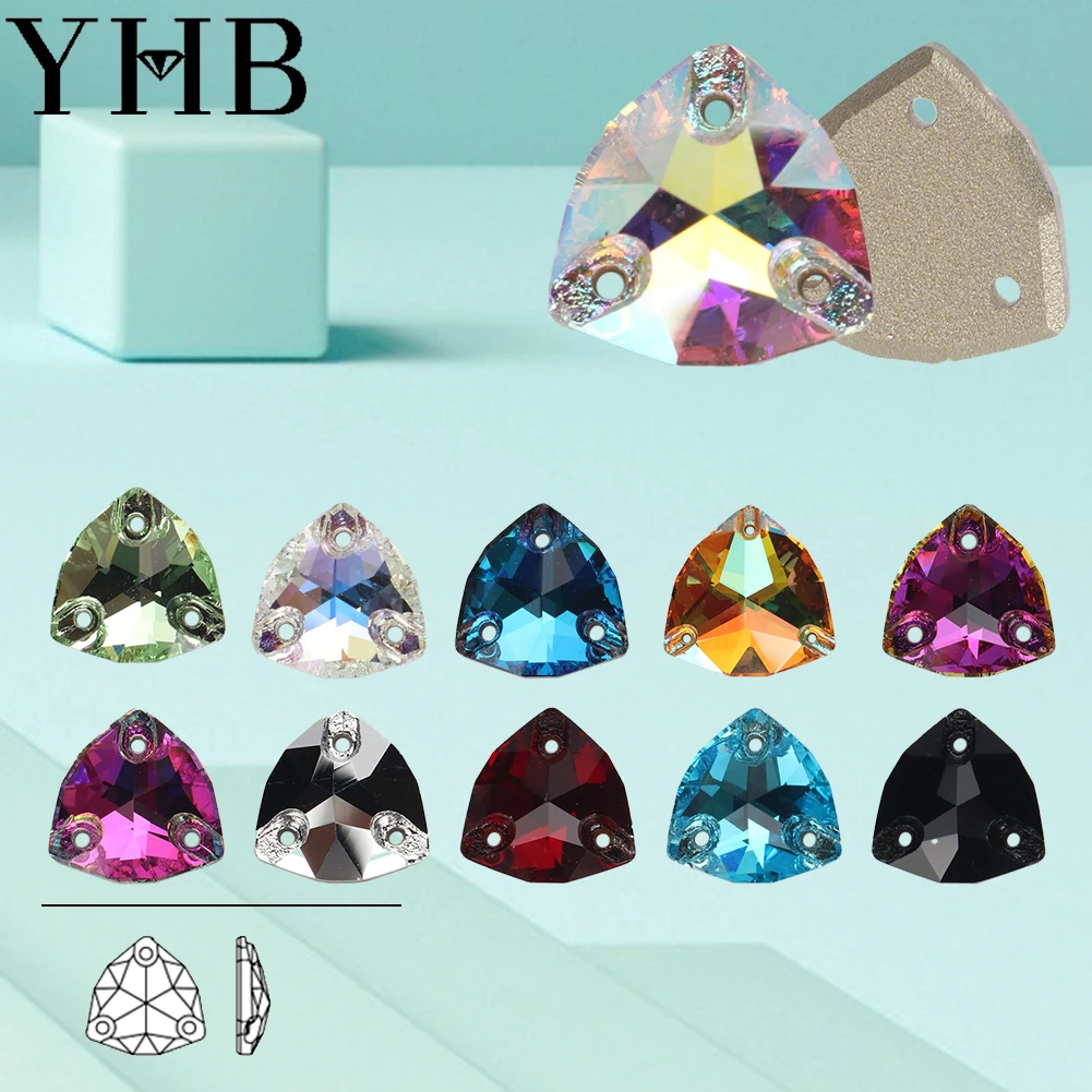 Sewing Rhinestones Fat Trilliant Glass Siam Crystal AB Flatback For Garment Clothes Bags