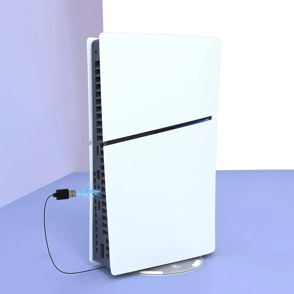 PS5 슬림 콘솔용 RGB 수직 냉각 스탠드, LED 디스플레이 베이스 거치대, PS5 슬림 디스크 및 디지털 버전 게임 액세서리