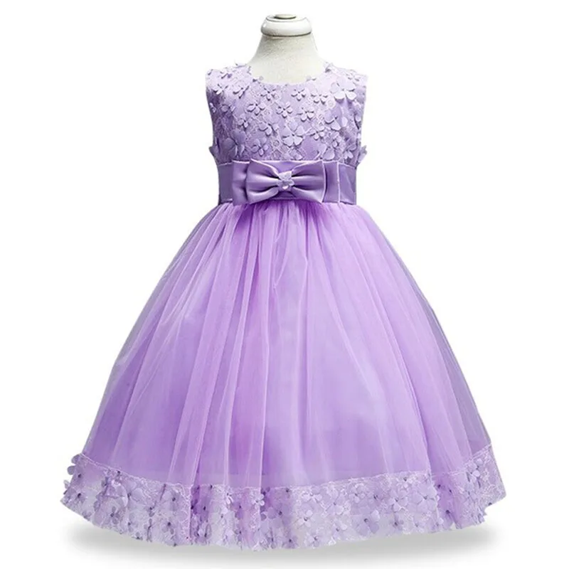 2-9T Baby Frocks Party Wear Fashion Party Dress Infant Princess Deguisement With Bow Children Frock Girls Dresses