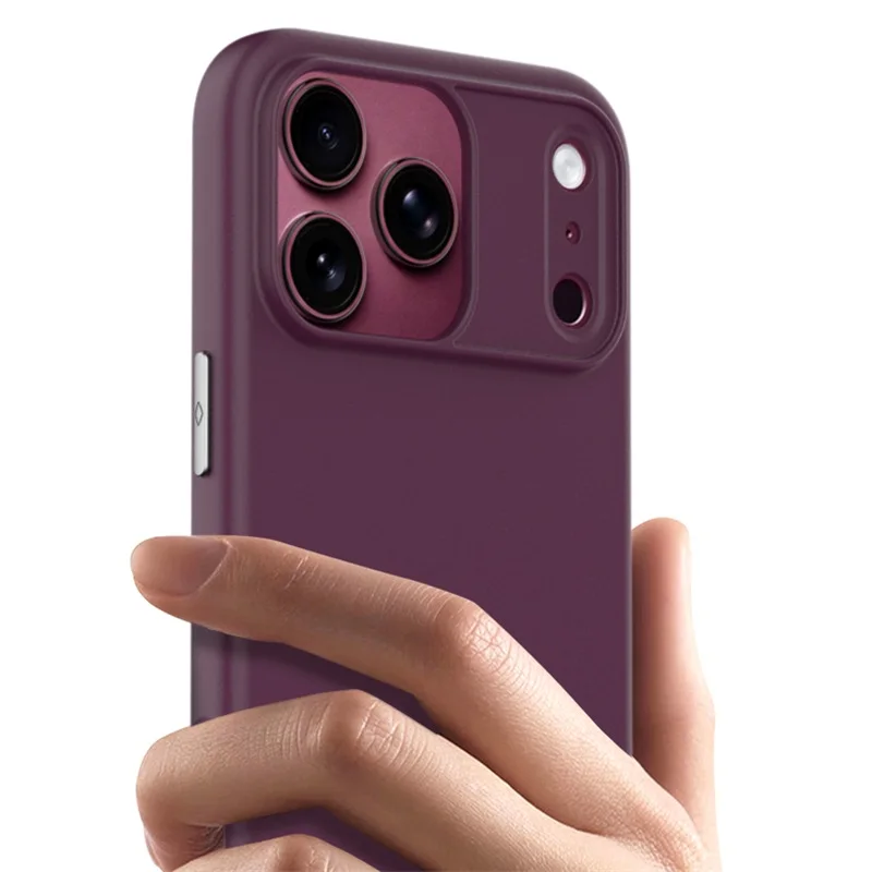 Luxury Rock Sand Frosted Anti-Slip Shockproof Phone Case with Alloy Button and MagSafe Compatibility