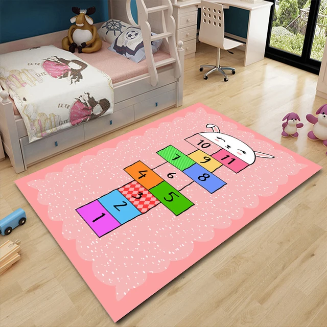 Alfombra de juego de salto y conteo de rayuela, alfombra divertida y  educativa para sala de juegos, suelo de alfombra para juego para niños,  decoración para dormitorio de niños - AliExpress