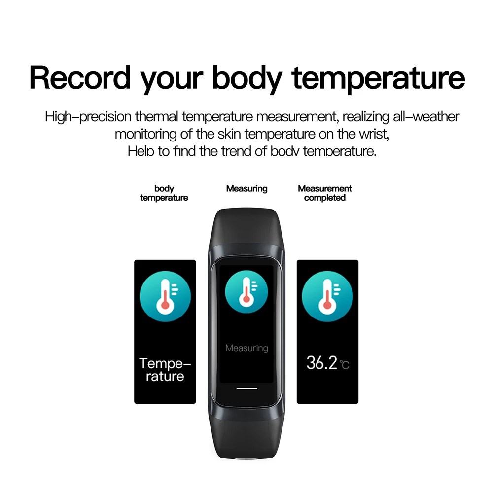 1.1'' AMOLED Men Smart Watch Body Temperature Monitor Fitness Clock Sports Waterproof Smartwatch Band for Women IOS Android 2025