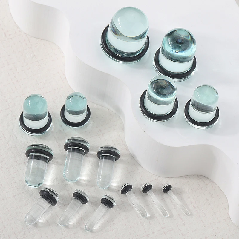 2 stücke Glas Ohr Messgeräte Stretching Kit Short Taper Expander 1,6-16mm Stretching Ohr Tunnel Und Plugs körper Piercing Schmuck – Detail 8