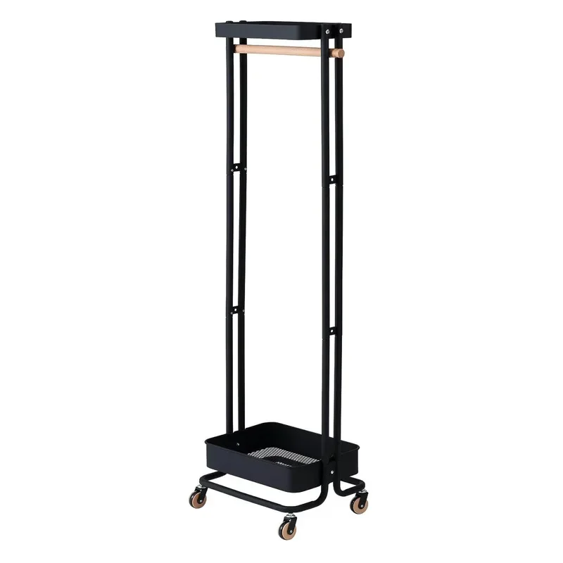 Multi-Functional Rolling Coat Rack, Mobile Wardrobe Storage for Bedrooms, Adjustable Clothing Stand with Wheels