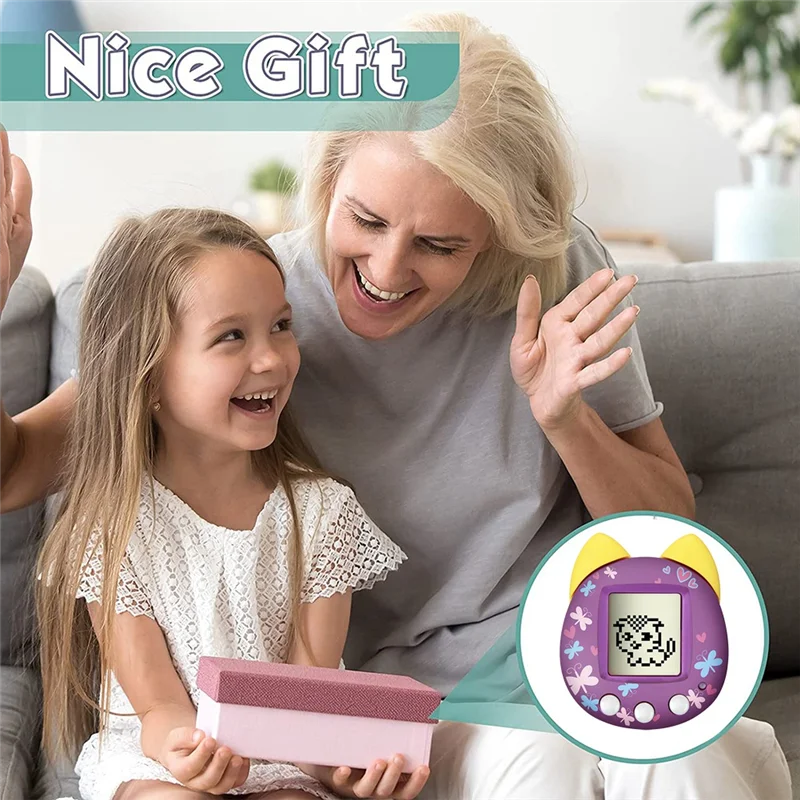 Retro Virtual Pet Machine Handheld Game Console Electronic Digital Pet Toy for Kids Children(Purple) 2