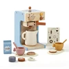 Kids Kitchen Toys Set Wooden Coffee Maker Set Simulation Donut Afternoon Tea Toys Game Kid Educational Toy Gifts for Girls Boys 1
