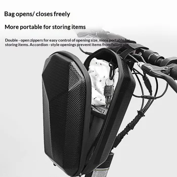 OFFBONDAGE Borsa per Manubrio Bicicletta, Borsa Frontale Rigida Portatile per Bici, Scatola di Stoccaggio Sospesa di Grande Capacità per Monopattino Elettrico