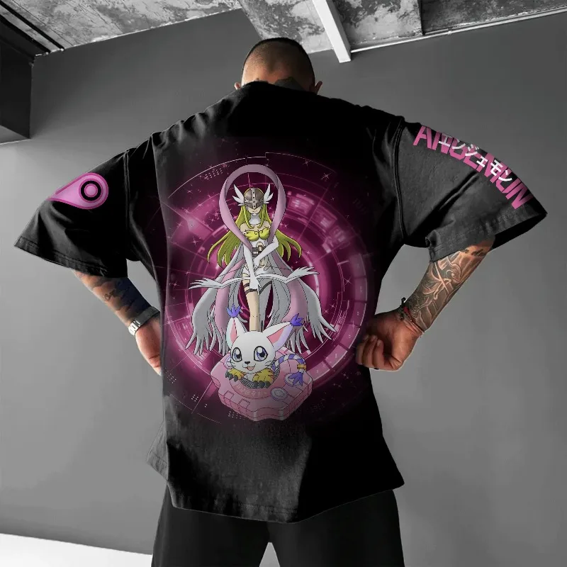 2025 Summer New Digimon Adventure Anime Angewomon Printed T-Shirt