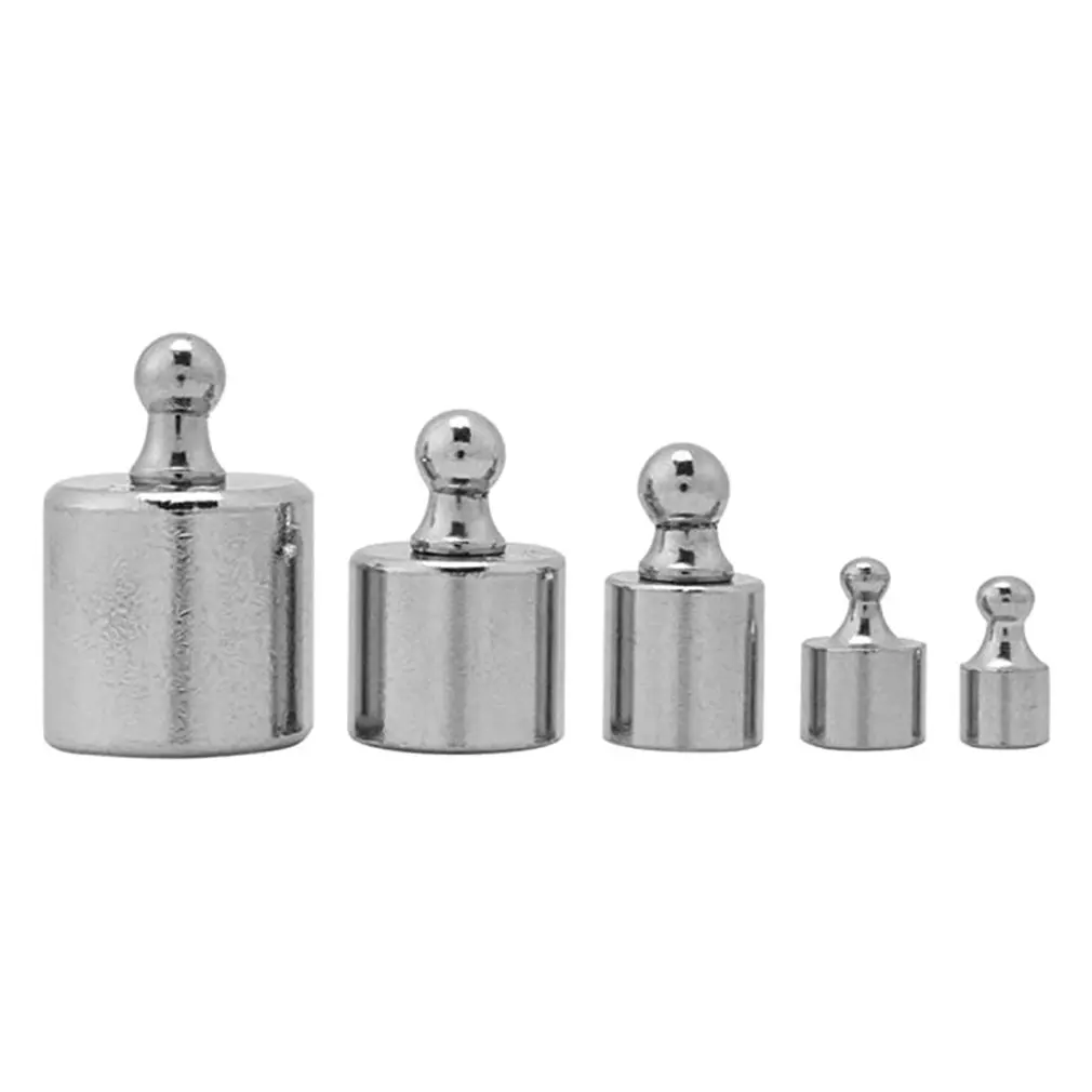 

HOT 5Pcs/Sets 1g 2g 5g 10g 20g 50g 100g Grams Accurate Calibration Set Chrome Plating Scale Weights Set For Home Kitchen Tool