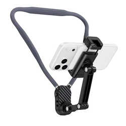 Magnetic 360° Adjustable Neck Phone Mount - Hands - Free POV Vlogging & Cooking/Riding, Anti - Shake Chest Strap (Clip - on)