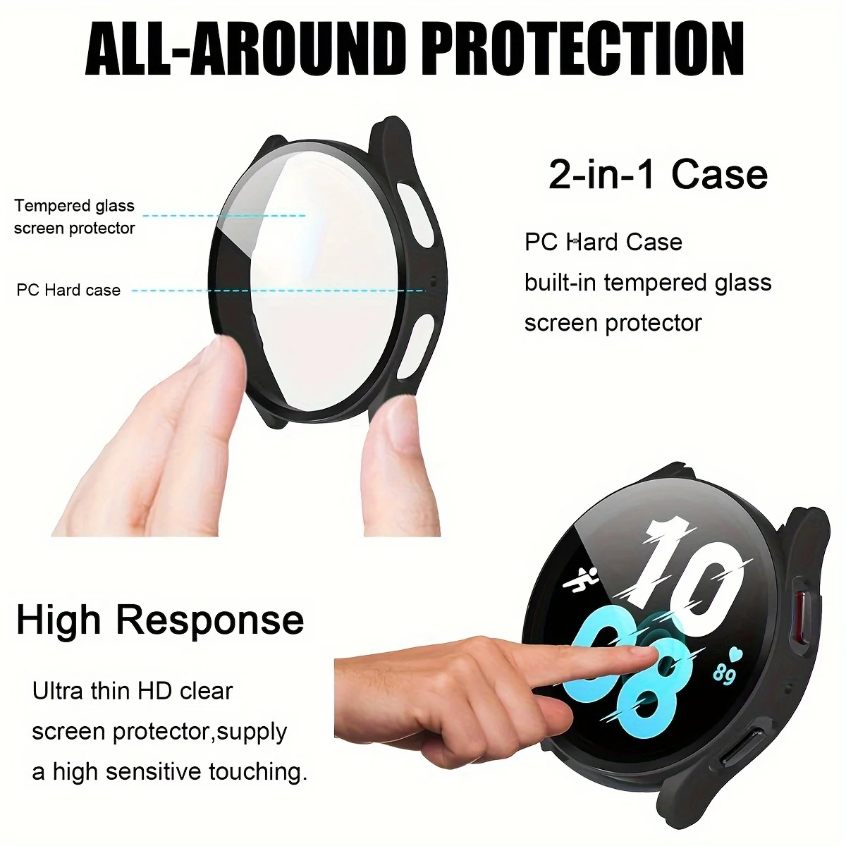 Enhanced Tempered Glass & Bumper Protective Case
