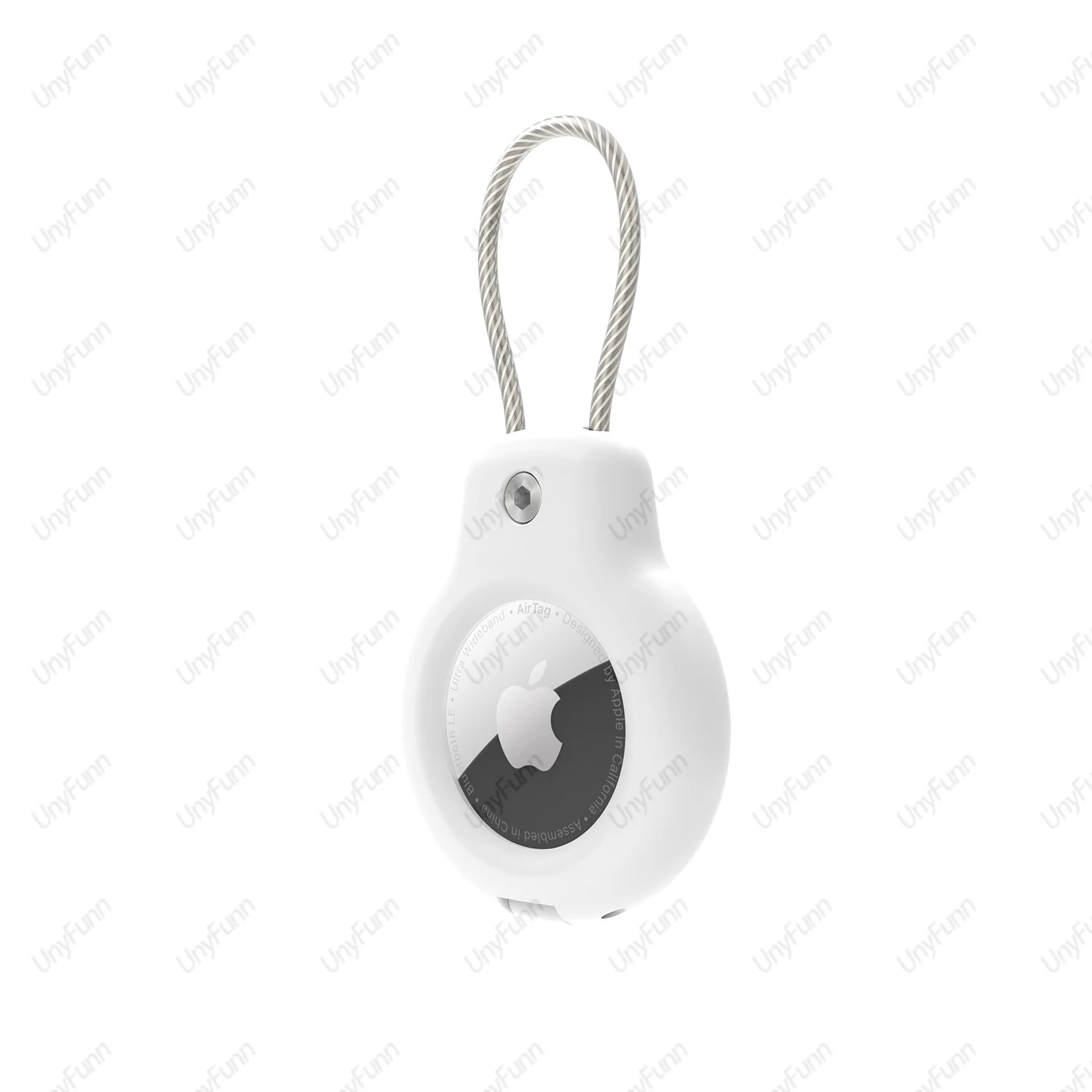 Secure AirTag Holder with Wire Cable for Keys, Pets, and Luggage