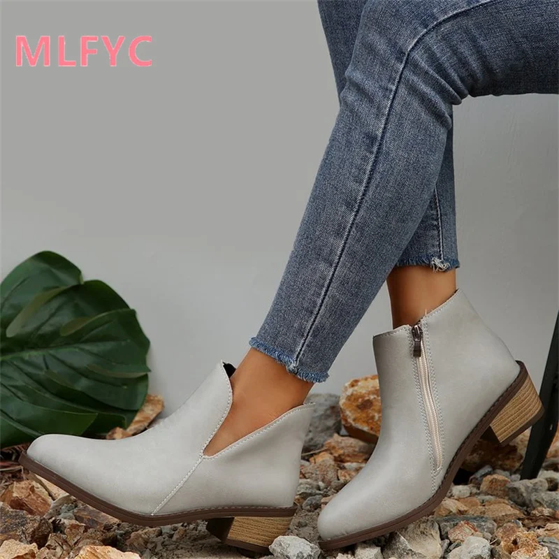 Autumn Winter New Foreign Trade Large Size Single Shoes European American Flat Bottom Side Zipper Women's Casual Single Shoes