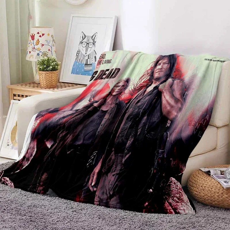 Drama The Walking Dead Series Soft Throw Blanket Zombie Movie Printed Bedspread Sofa  Couch Camping Cover Home Decor 4
