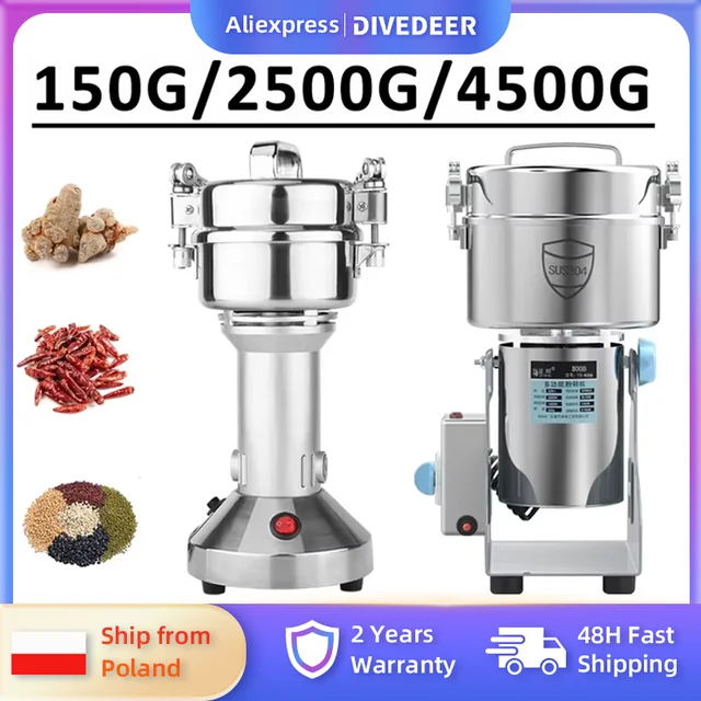DIVEDEER 150/2500/4500G broyeur de céréales universel domestique broyeur de matériaux médicinaux 220V moulin à café à épices de grains 1