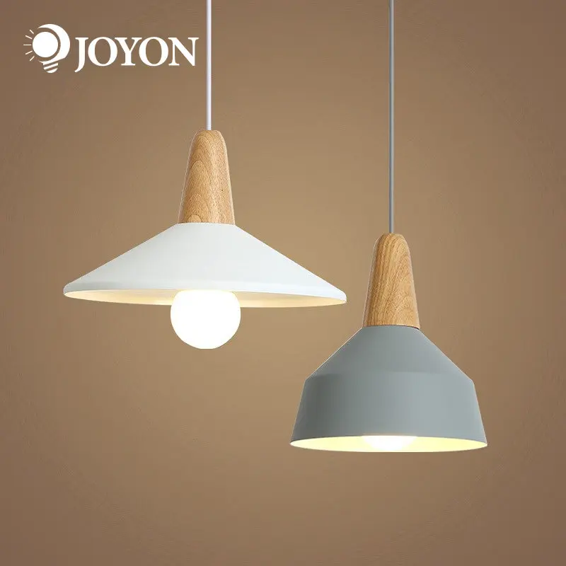 

LED E27 Wooden Pendant Lights Macaron Hanging Lights Home Improvement Wood Decoration Pendant Lamp for Kitchen Restaurant
