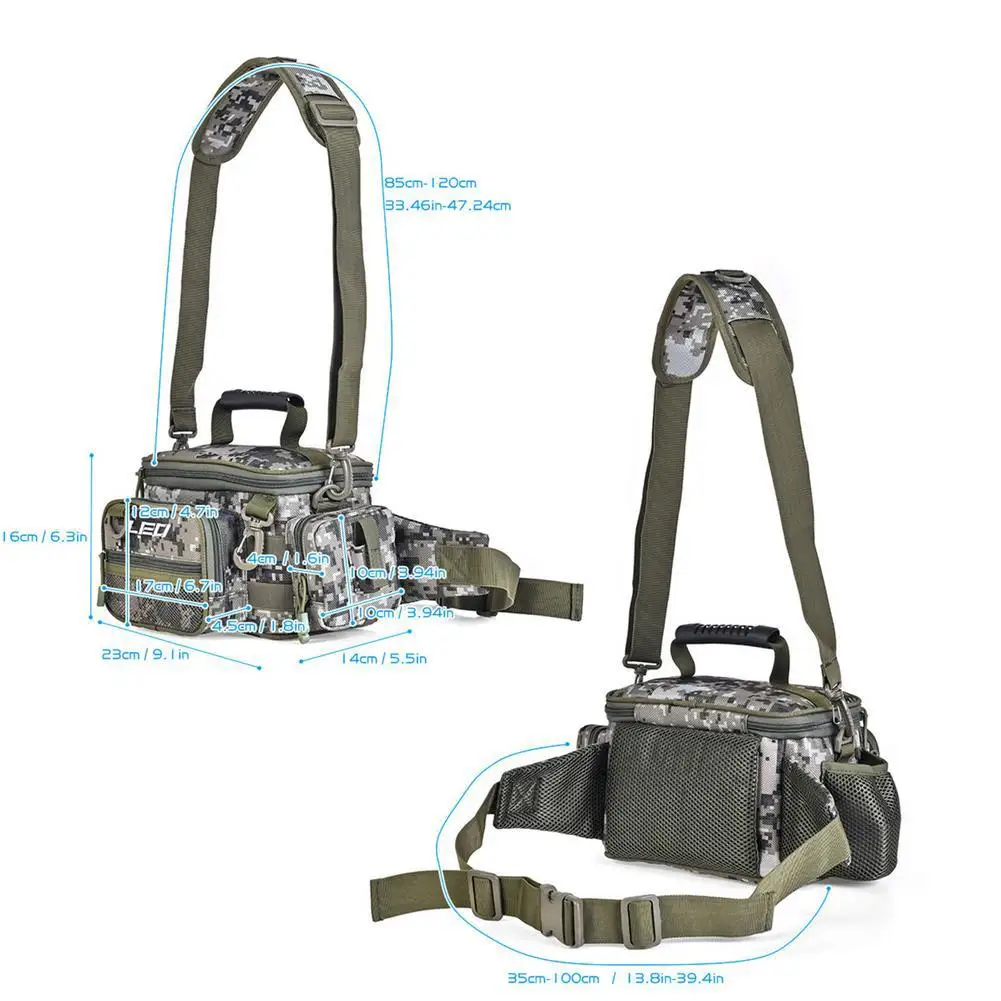 Multifunctional 4.8L Camouflage Fishing Bag Portable Waterproof