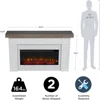 Landscape Electric Fireplace with Mantel, Replaceable Fireplace Insert Heater, Realistic Log and Flame Effect, Remote Control 5