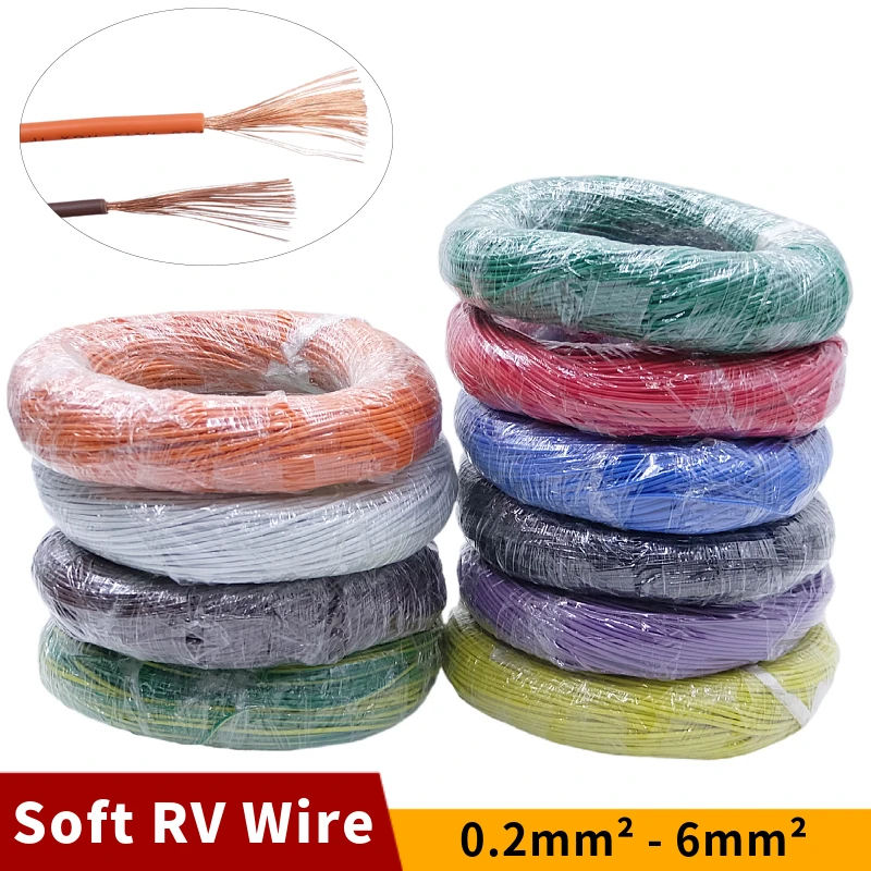 Copper Wire PVC Flexible Electric Cable 10M/30M Soft Strand Multi Strand RV Cable Auto LED Speaker Audio Power Car Wiring