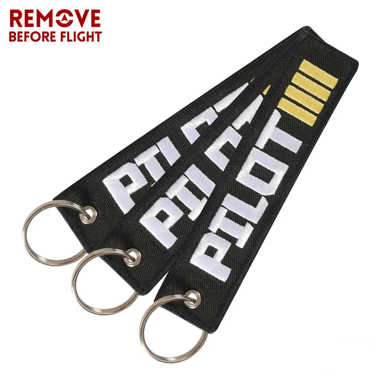 

Fashion New Pilot Keychain Jewelry Safety Tag Embroidery Pilot Keychains For Car Ring Chain For Aviation Gifts Luggage Tag 3 PCS