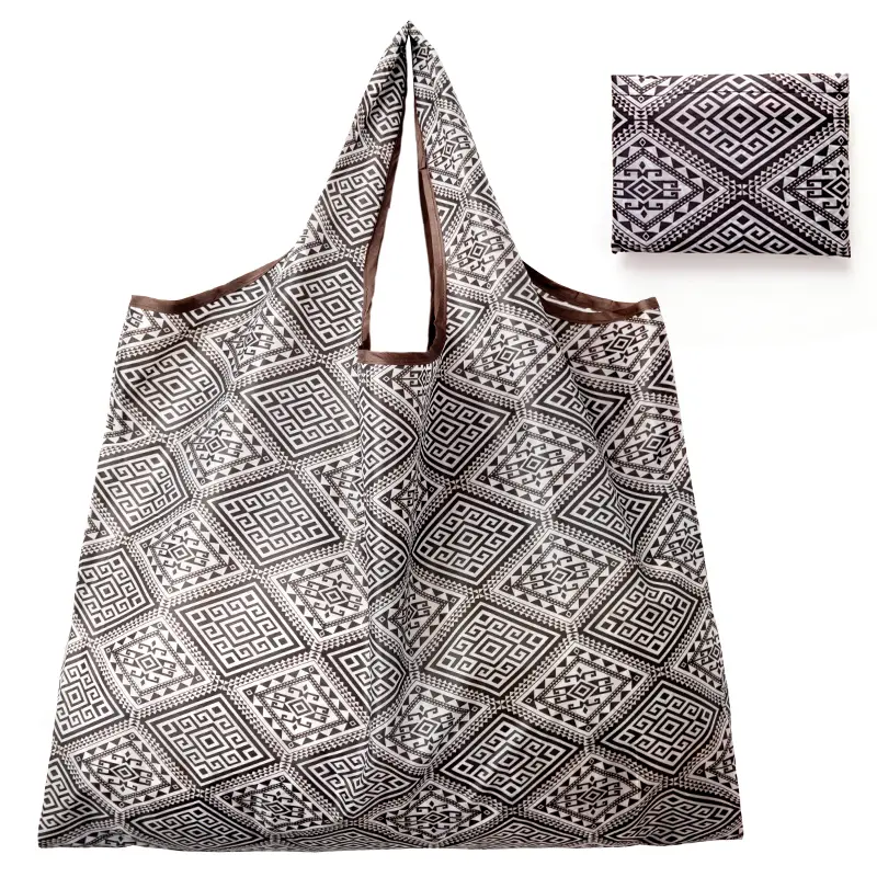 BIG Eco-Friendly Folding Shopping Bag Reusable Portable Shoulder Handbag for Travel Grocery Fashion Pocket Tote - Image 7