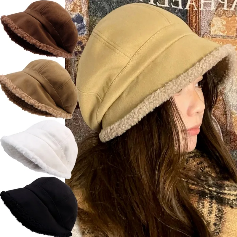 

Winter Beret Hats Women Girls Retro Solid Color Velvet Octagonal Hats Thickened Warm High Quality Casual Hat Fashion Accessories