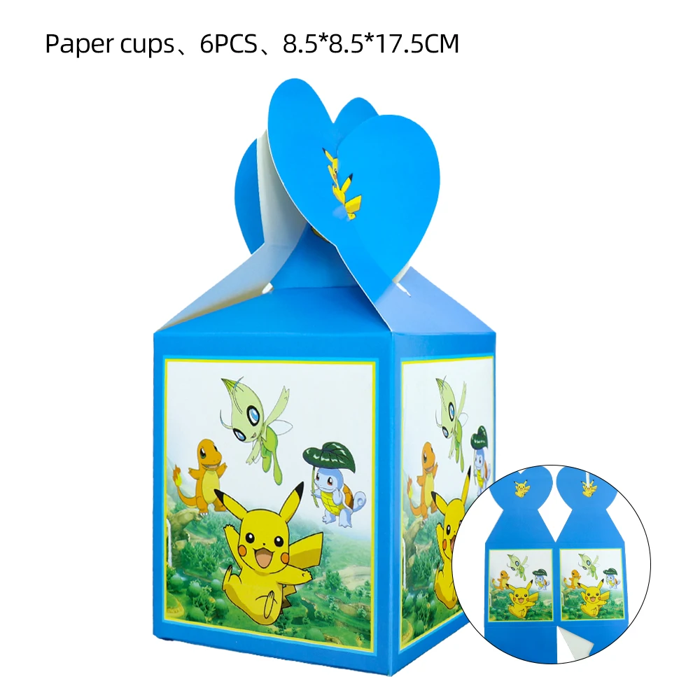TAKARA TOMY Pikachu Pokemon Birthday Decoration Disposable Cutlery Cup Plate Napkin Tablecloth Bag Baby Shower Party Supplies