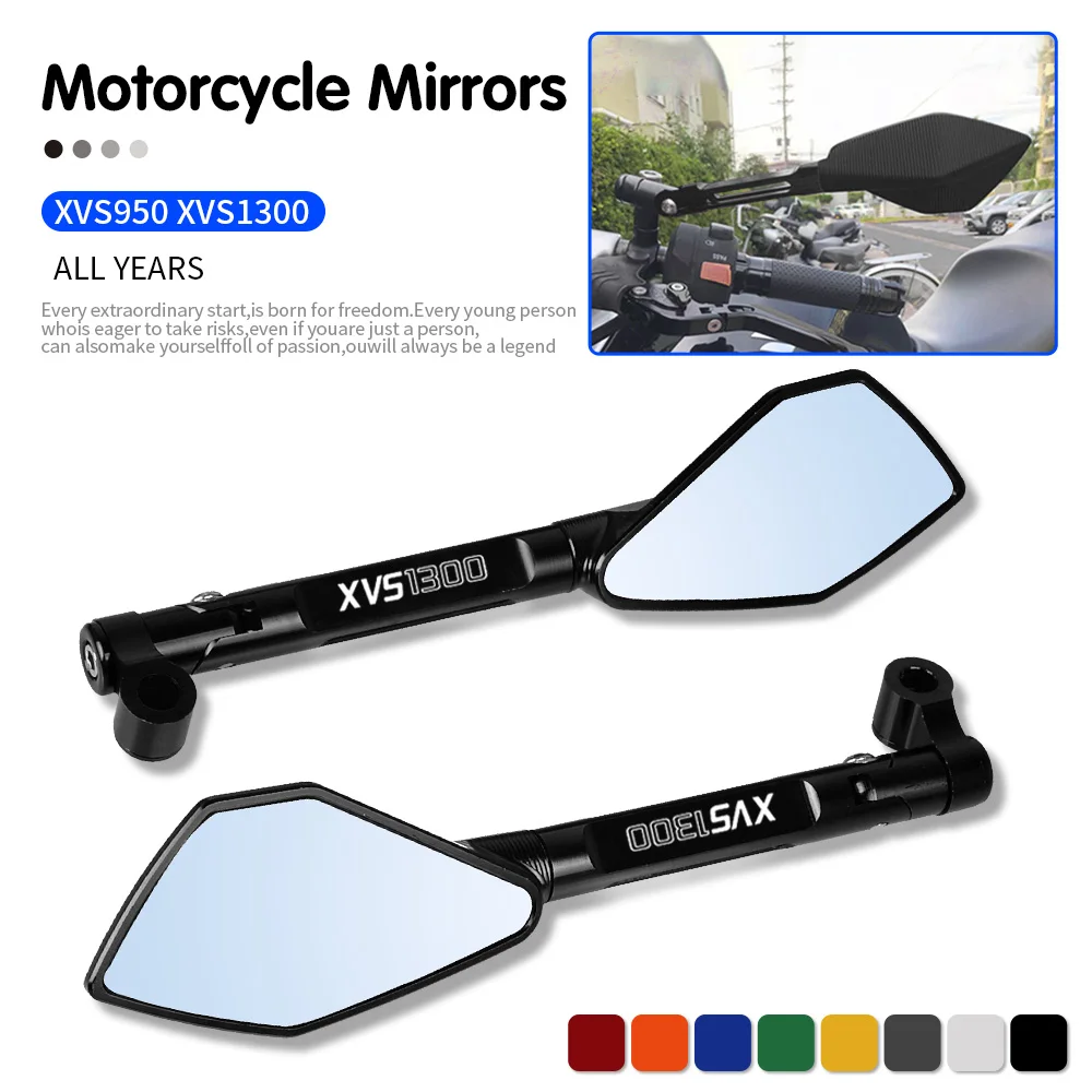 

8mm 10mm Motorcycle CNC ALUMINUM Rearview Side Mirrors For YAMAHA XVS950 XVS 950 BOLT CSPEC RSPEC XVS1300 V-STARDELUXE STRYKER