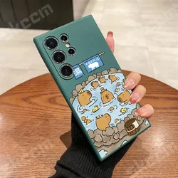Adorable Hot Spring Capybara Phone Case Cover - S22 Plus (Green 2A33)