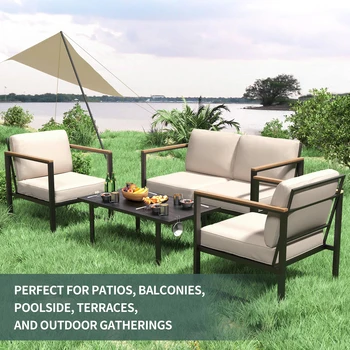 4-Piece Metal Patio Sofa Set 1