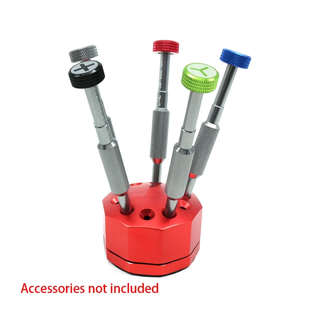 스크루드라이버 및 소형 공구용 360도 회전식 보관함, 벤치탑 작업장 정리용 미끄럼 방지 베이스 포함