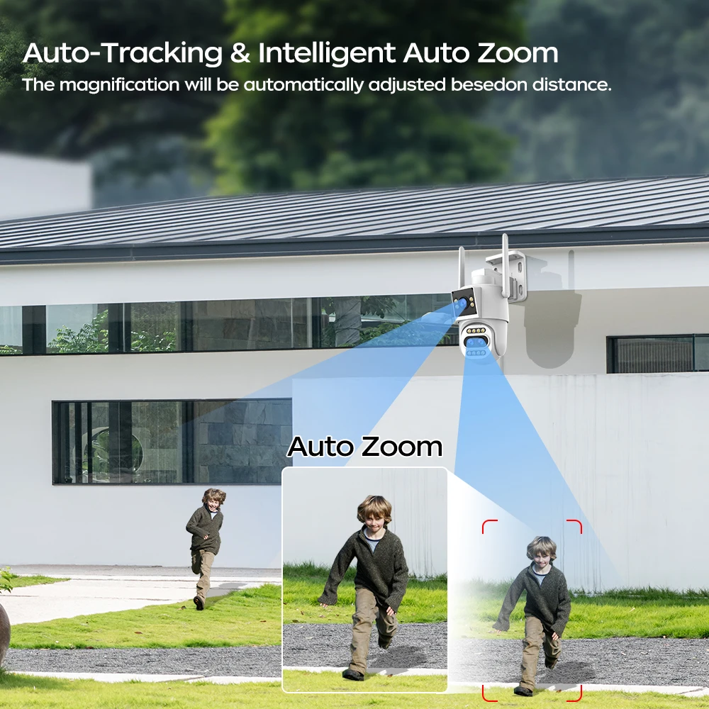 JOOAN IP Camera 6K 9MP HD WiFi Outdoor Camera 10X Zoom Three Lens Dual Screen Home Security PTZ Camera Video Surveillance 3