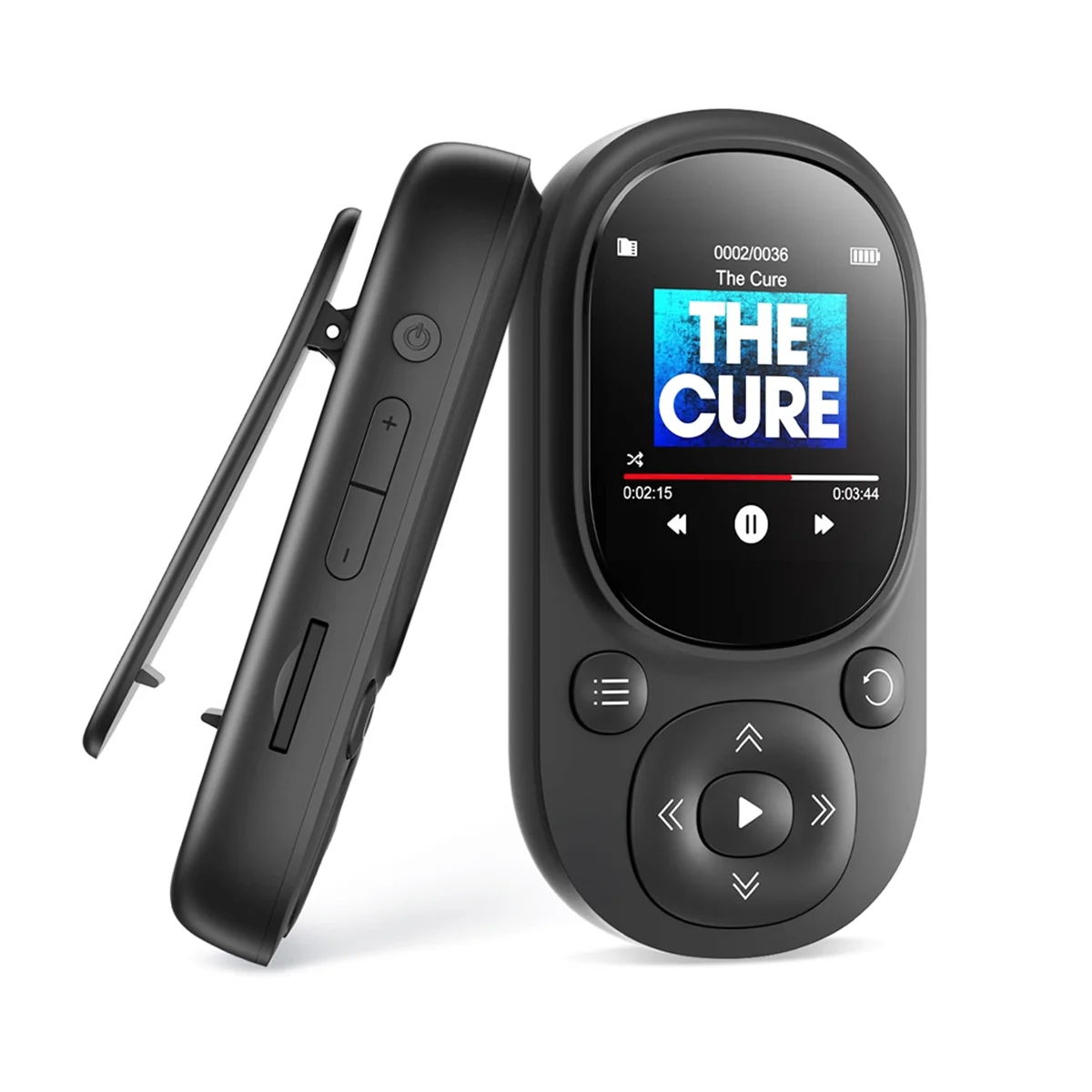 32GB Clip MP3 Player Portable Music Player Bluetooth Mp3 Mp4 with FM Radio Recording Pedometer for Kids-Black