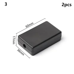 Durable Waterproof Black ABS Plastic DIY Instrument Storage Enclosure (60x36x17mm 2pcs)