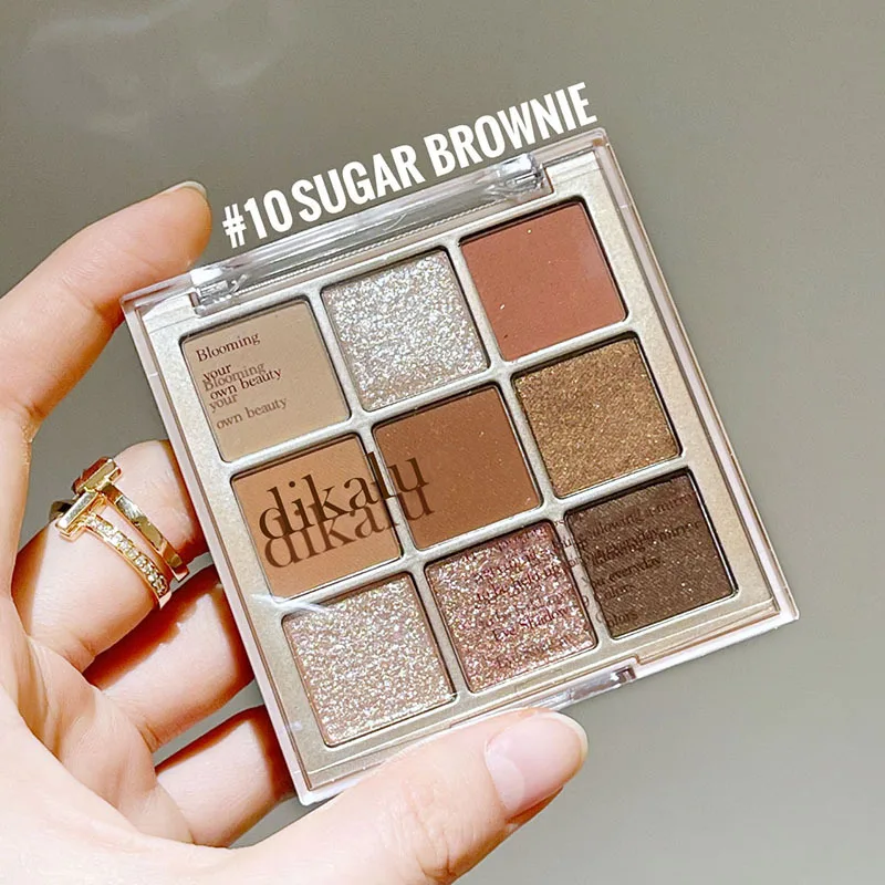 9ColorsCaramelBrownEyeShadowPalettePearlyMatteEarthColor