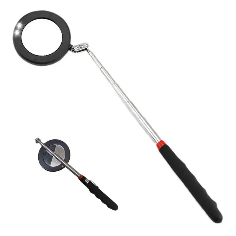 Car Inspection Mirror LED Light 360 Swivel Telescoping Mirrors Extend Mechanic Tools Flexible Car Inspection Glass Repair Tools 2