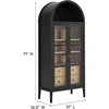 Modway Nolan Modern Farmhouse 71" Tall Arched Storage Display Cabinet in Black Oak Wood Grain 3