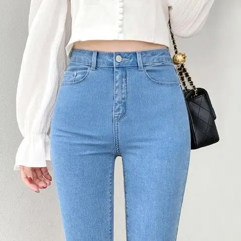 Light blue / unisex cropped pants