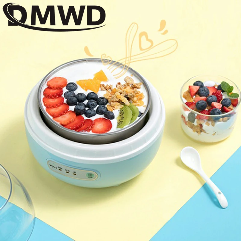 DMWD Electric Yogurt Machine Automatic Timing Sour CreamRice Wine Leben Fermentater Yoghurt Fermenting Maker With 4 Glass Cups 2
