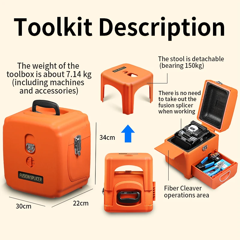 COMPTYCO L-90C Fiber Optic Fusion Splicer Machine 6 Motors 10 Languages Optical Fiber Core Hot Melt Machine Built-in OPM VFL