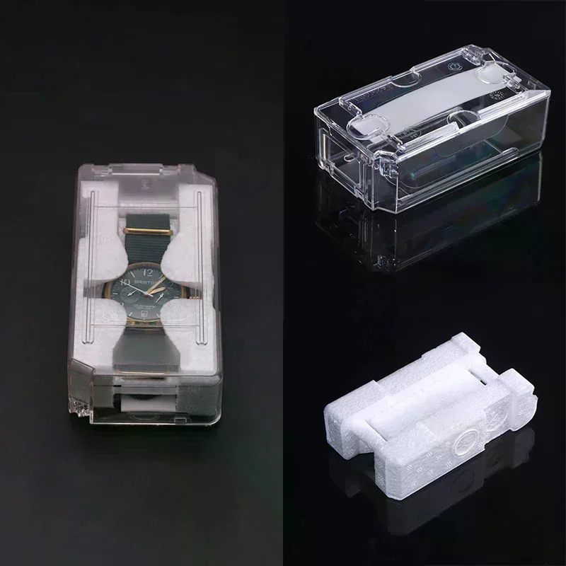 남성용 시계 상자 빈티지 투명 단일 그리드 디자인 범용 보석 보관 상자 크리스마스 선물 용품
