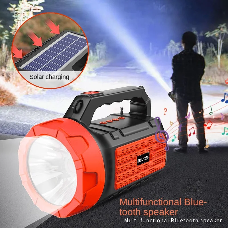 

Portable Bluetooth Speaker LED Light Wireless Card Solar Creative Flashlight Speaker Outdoor Solar Multifunctional Radio Speaker