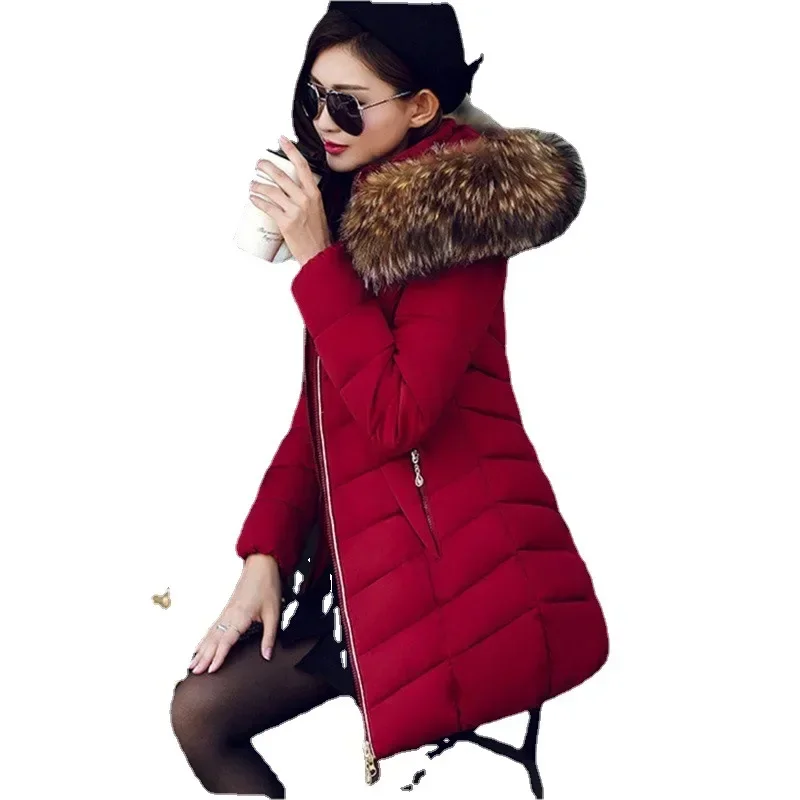 winter jacket women 2019 female coat Hooded Slim Outwear woman long parka  Faux fox fur Cotton Padded abrigos mujer invierno - AliExpress