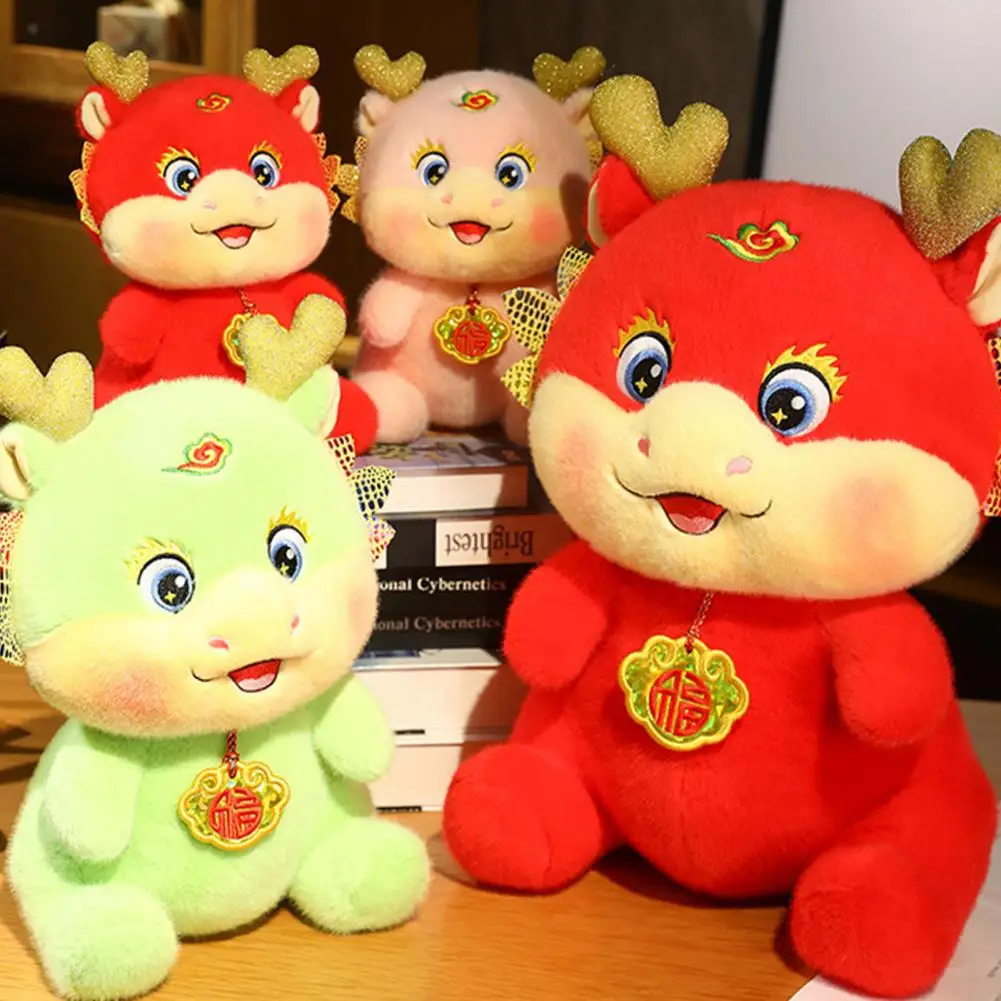

Мягкая гладкая игрушка Дракон 2024, Китайский Зодиак, дракон, плюшевая кукла, талисман на удачу, набивная для нового года, фестиваля, украшение для дома