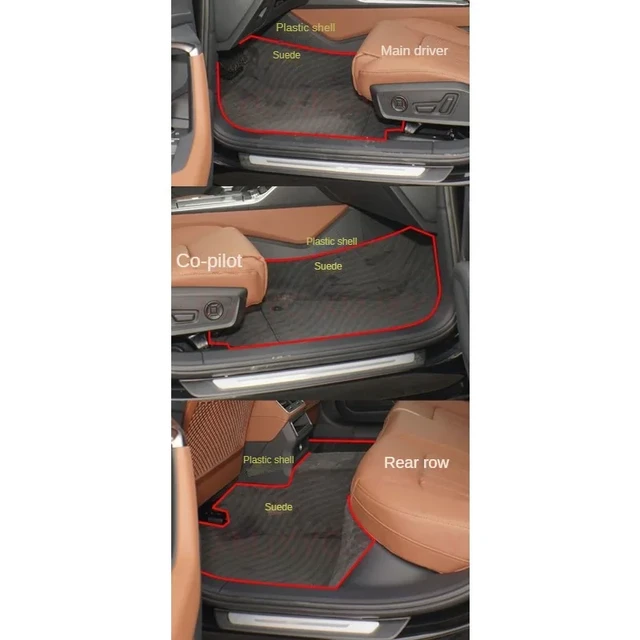 Genuine Leather Car Floor Mats For Peugeot 2008 2014-2019